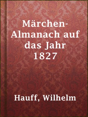 cover image of Märchen-Almanach auf das Jahr 1827